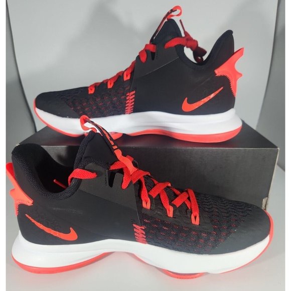 Men\'s Nike LeBron Witness 5 Basketball Shoes Black Red Mens 11 CQ9380-005